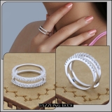 0.50 Carat (ctw) 10K White Gold Round Diamond Ladies Anniversary Wedding Band Enhancer Guard Double Ring 1/2 CT