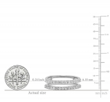 0.50 Carat (ctw) 10K White Gold Round Diamond Ladies Anniversary Wedding Band Enhancer Guard Double Ring 1/2 CT