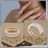 0.50 Carat (ctw) 18K Rose Gold Round Diamond Ladies Anniversary Wedding Band Enhancer Guard Double Ring 1/2 CT