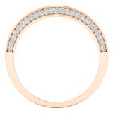 0.35 Carat (ctw) 10K Rose Gold Round Cut White Diamond Ladies Stackable Anniversary Wedding Contour Band Guard Ring