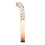 0.35 Carat (ctw) 10K Rose Gold Round Cut White Diamond Ladies Stackable Anniversary Wedding Contour Band Guard Ring