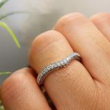 0.35 Carat (ctw) 10K White Gold Round Cut White Diamond Ladies Stackable Anniversary Wedding Contour Band Guard Ring