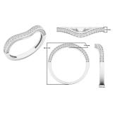 0.35 Carat (ctw) 10K White Gold Round Cut White Diamond Ladies Stackable Anniversary Wedding Contour Band Guard Ring
