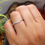 0.35 Carat (ctw) 10K White Gold Round Cut White Diamond Ladies Stackable Anniversary Wedding Contour Band Guard Ring