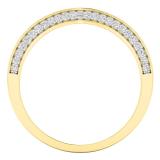0.35 Carat (ctw) 10K Yellow Gold Round Cut White Diamond Ladies Stackable Anniversary Wedding Contour Band Guard Ring