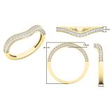 0.35 Carat (ctw) 10K Yellow Gold Round Cut White Diamond Ladies Stackable Anniversary Wedding Contour Band Guard Ring