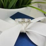0.55 Carat (ctw) 18K White Gold Baguette & Princess Cut White Diamond Men's Invisible Wedding Band 1/2 CT
