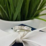 0.55 Carat (ctw) 18K White Gold Baguette & Princess Cut White Diamond Men's Invisible Wedding Band 1/2 CT