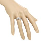0.45 Carat (ctw) 14K White Gold Round White Diamond Ladies Halo Style Bridal Engagement Ring 1/2 CT