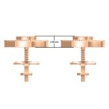 0.60 Carat (ctw) 18K Rose Gold Round White Diamond Ladies Circle Cluster Style Dangling Earrings