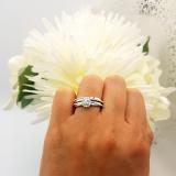 0.45 Carat (ctw) 10K White Gold Round White Diamond Ladies Bridal Halo Style Engagement Ring Set 1/2 CT