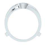 0.30 Carat (ctw) 10K White Gold Round Blue & White Diamond Ladies Anniversary Wedding Band Enhancer Double Guard Ring 1/3 CT