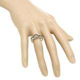 0.30 Carat (ctw) 14K Yellow Gold Round Blue & White Diamond Ladies Anniversary Wedding Band Enhancer Double Guard Ring 1/3 CT