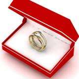 0.30 Carat (ctw) 14K Yellow Gold Round Blue & White Diamond Ladies Anniversary Wedding Band Enhancer Double Guard Ring 1/3 CT