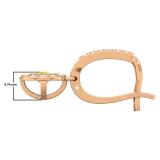 1.00 Carat (ctw) 10K Rose Gold Round Citrine & White Diamond Ladies Circle Halo Style Dangling Drop Earrings 1 CT