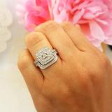 0.30 Carat (ctw) 14K White Gold Round White Diamond Ladies Bridal Halo Style Engagement Ring With Matching Band Set 1/3 CT