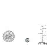 0.25 Carat (ctw) Sterling Silver Round Blue & White Diamond Ladies Cluster Style Stud Earrings 1/4 CT