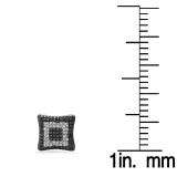 0.30 Carat (ctw) Black & White Plated Sterling Silver Round Black & White Diamond Ladies Kite Shape Stud Earrings 1/3 CT