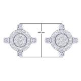 0.50 Carat (ctw) Sterling Silver Round White Diamond Ladies Cluster Style Fashion Stud Earrings 1/2 CT