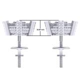 0.50 Carat (ctw) Sterling Silver Round White Diamond Ladies Cluster Style Fashion Stud Earrings 1/2 CT