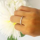 0.15 Carat (ctw) Sterling Silver Round White Diamond Ladies Vintage Style Eternity Bridal Engagement Ring