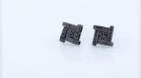 0.15 Carat (ctw) Black Plated Sterling Silver Round Black Diamond Unisex Fancy Stud Earrings
