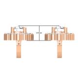 0.95 Carat (ctw) 18K Rose Gold Round White Diamond Ladies Halo Style Dangling Drop Earrings 1 CT