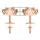 0.50 Carat (ctw) 14K Rose Gold Round White Diamond Ladies Cluster Style Stud Earrings 1/2 CT