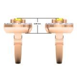 0.55 Carat (Ctw) 10K Rose Gold Round White & Champagne Diamond Ladies Halo Style Huggies Hoop Earrings 1/2 CT