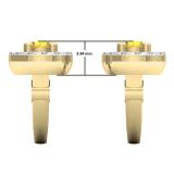 0.55 Carat (Ctw) 10K Yellow Gold Round White & Champagne Diamond Ladies Halo Style Huggies Hoop Earrings 1/2 CT