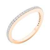 0.20 Carat (ctw) 14K Rose Gold Round Diamond Ladies Anniversary Stackable Ring Wedding Band 1/5 CT