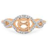 0.25 Carat (ctw) 10K Rose Gold Round White Diamond Ladies Swirl Split Shank Bridal Semi Mount Engagement Ring 1/4 CT (No Center Stone)