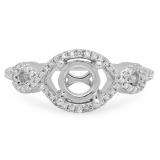 0.25 Carat (ctw) 10K White Gold Round White Diamond Ladies Swirl Split Shank Bridal Semi Mount Engagement Ring 1/4 CT (No Center Stone)