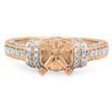 0.55 Carat (ctw) 18K Rose Gold Round White Diamond Ladies Bridal Semi Mount Engagement Ring 1/2 CT (No Center Stone)