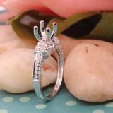0.55 Carat (ctw) 18K White Gold Round White Diamond Ladies Bridal Semi Mount Engagement Ring 1/2 CT (No Center Stone)
