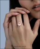 2.15 Carat (ctw) 18K Rose Gold Oval Morganite & Round Pink Sapphire Ladies Bridal Engagement Ring
