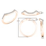 0.10 Carat (ctw) 10K Rose Gold Round Diamond Stackable Wedding Contour Band Guard Ring 1/10 CT