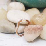 0.10 Carat (ctw) 10K Rose Gold Round Diamond Stackable Wedding Contour Band Guard Ring 1/10 CT