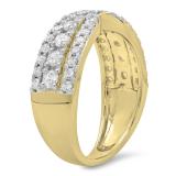 1.00 Carat (ctw) 10K Yellow Gold Round White Diamond Ladies Fashion Cocktail Right Hand Ring 1 CT