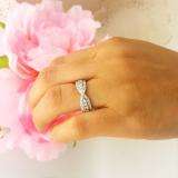 1.00 Carat (ctw) 14K White Gold Round White Diamond Ladies Fashion Cocktail Right Hand Ring 1 CT