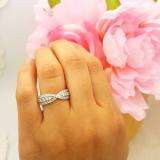 1.00 Carat (ctw) 14K White Gold Round White Diamond Ladies Fashion Cocktail Right Hand Ring 1 CT