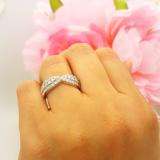 1.00 Carat (ctw) 14K White Gold Round White Diamond Ladies Fashion Cocktail Right Hand Ring 1 CT