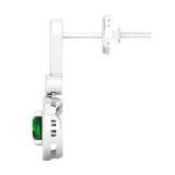 1.10 Carat (ctw) 10K White Gold Round Green Emerald & White Diamond Ladies Halo Style Dangling Drop Earrings 1 CT