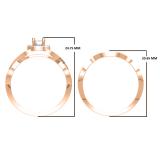 0.60 Carat (ctw) 10K Rose Gold Round White Diamond Ladies Bridal Swirl Halo Style Split Shank Engagement Ring Set