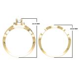 0.60 Carat (ctw) 14K Yellow Gold Round White Diamond Ladies Bridal Swirl Halo Style Split Shank Engagement Ring Set