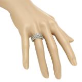 0.95 Carat (ctw) 10K Yellow Gold Round White Diamond Ladies Bridal Halo Style Split Shank Engagement Ring Set 1 CT