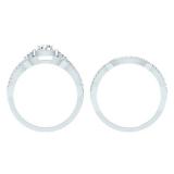 0.95 Carat (ctw) 14K White Gold Round White Diamond Ladies Bridal Halo Style Split Shank Engagement Ring Set 1 CT