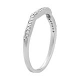 Round White Diamond Petite Curved Wedding Band for Women (0.14 ctw, Color I-J, Clarity I1-I2) | 14K White Gold