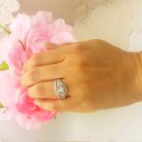 0.90 Carat (ctw) 14K White Gold Round White Diamond Ladies Bridal Halo Style Split Shank Engagement Ring Set