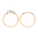 1.80 Carat (ctw) 10K Rose Gold Round White Diamond Ladies Bridal Halo Style Engagement Ring Set